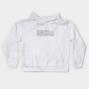 Fear of bees definition Kids Hoodie